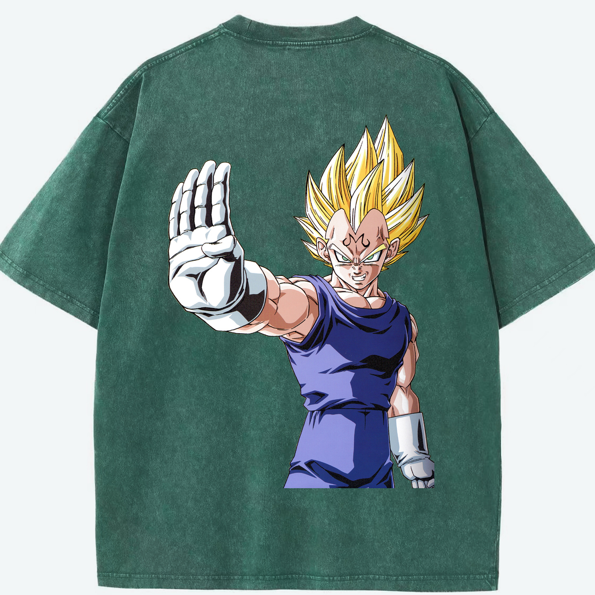 （画像用） ドラゴンボール ベジータ四世（Bejīta Yonsei）DRAGON BALL Vegeta IV 綿100% ヴィンテージ風 半袖Tシャツ（背面プリント）